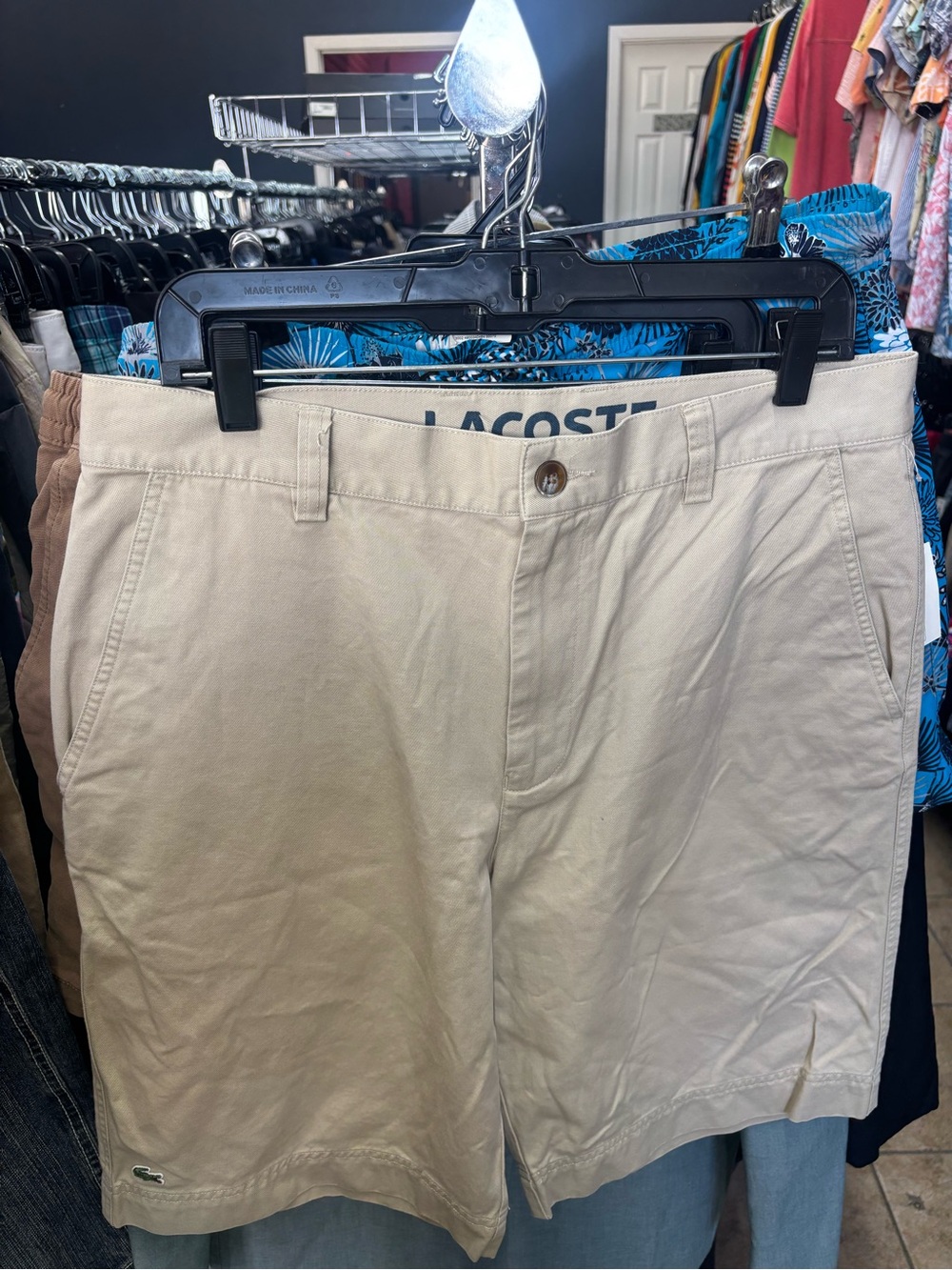 VINTAGE,Lacoste Khaki Cotton Chino Shorts